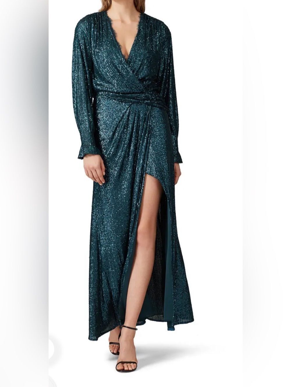 SIMKHAI Sequin Drape Front Gown Size 4